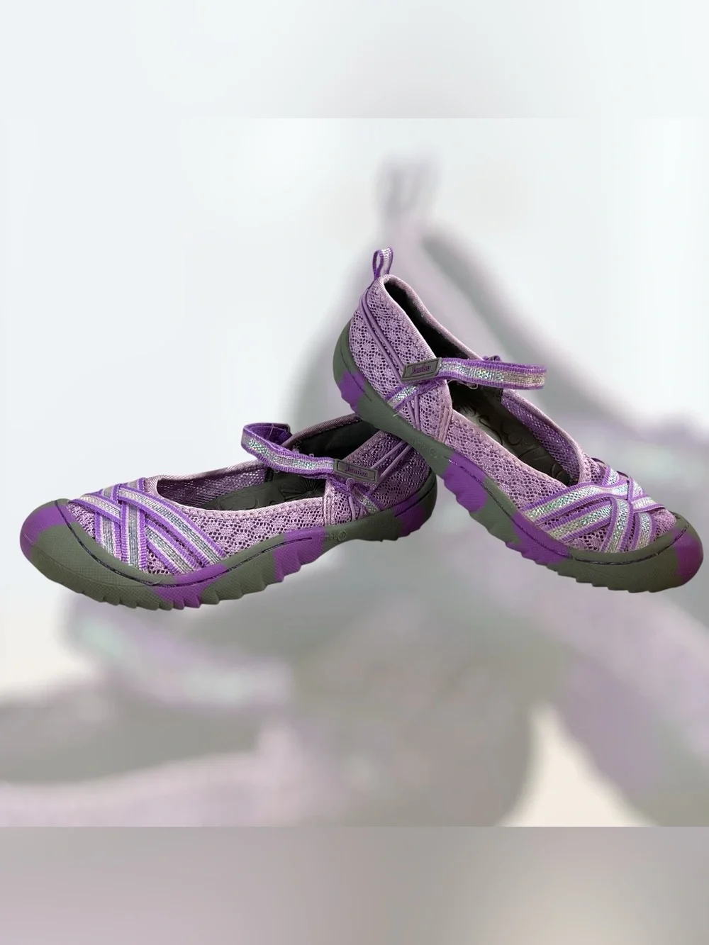 Jambu Fia Purple Criss-cross Mary Jane Outdoor Shoe Big Girl Size 3M